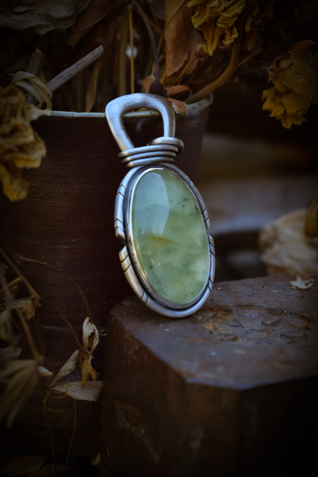 RIVIÈRE - Pendentif Prehnite