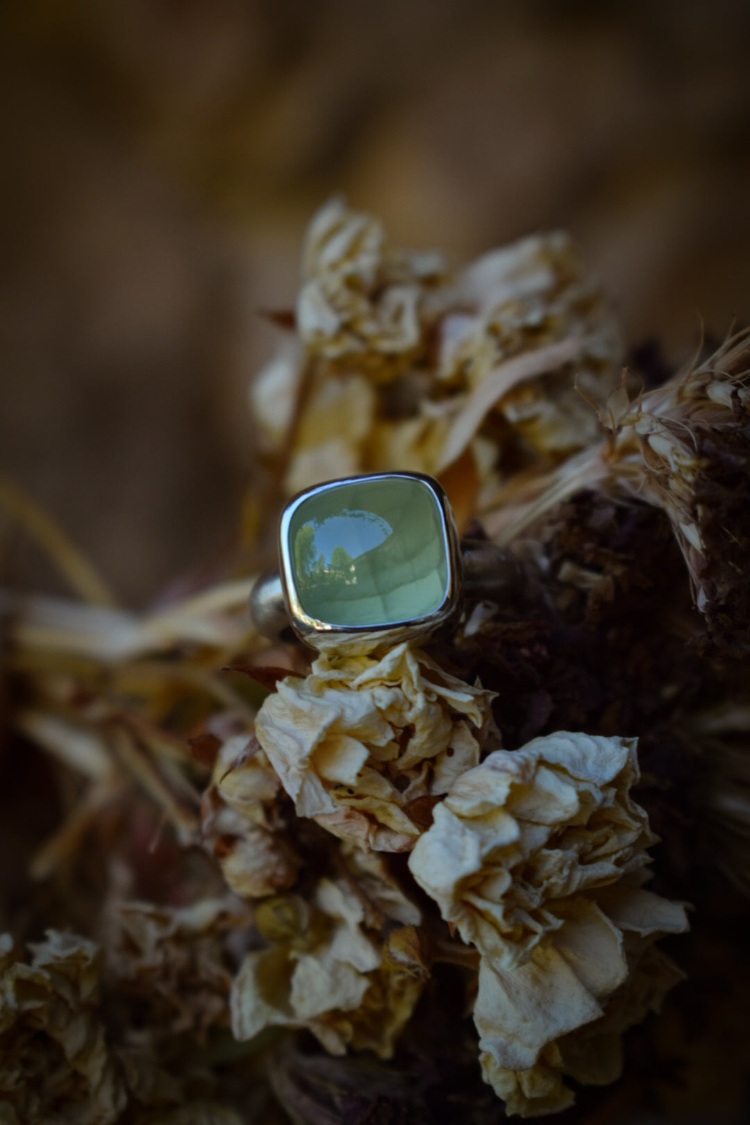 RIVIÈRE - Bague Prehnite Taille 56,5