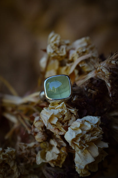 RIVIÈRE - Bague Prehnite Taille 56,5