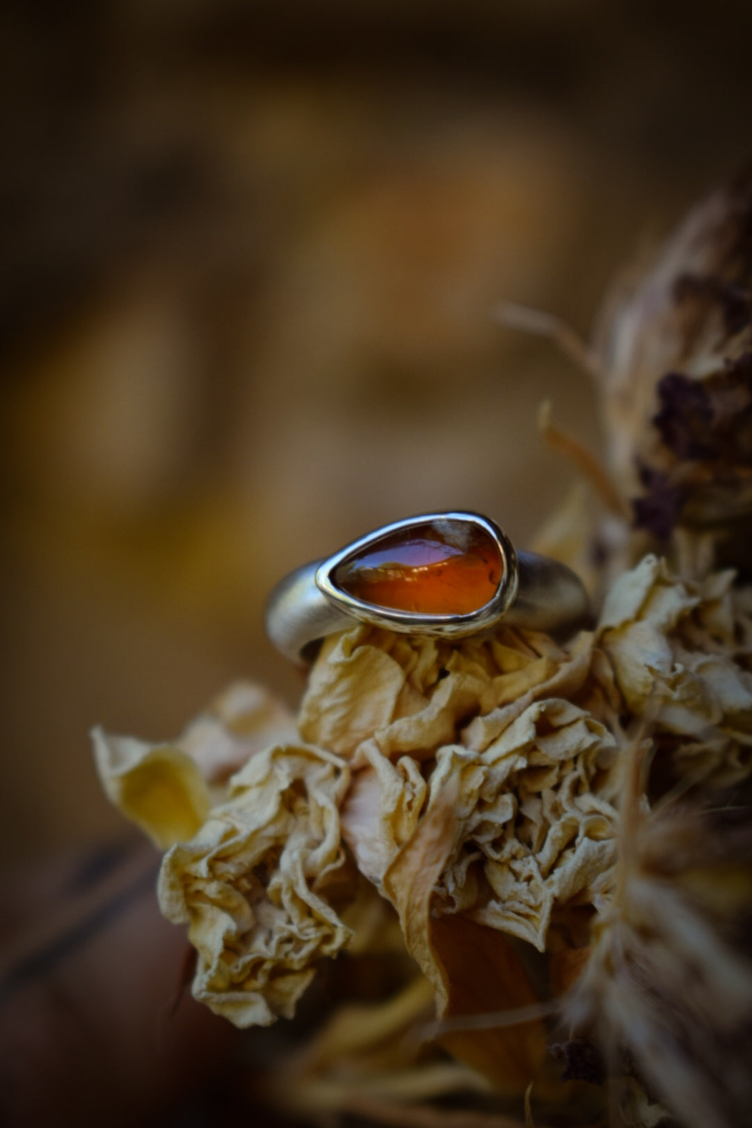 AUTOMNE - Bague Grenat Sperssatine Taille 52