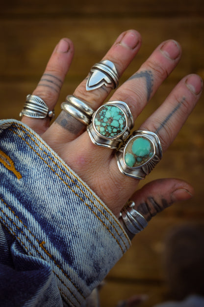 BLOOM - Bague réglable en Argent & Variscite Desert Bloom