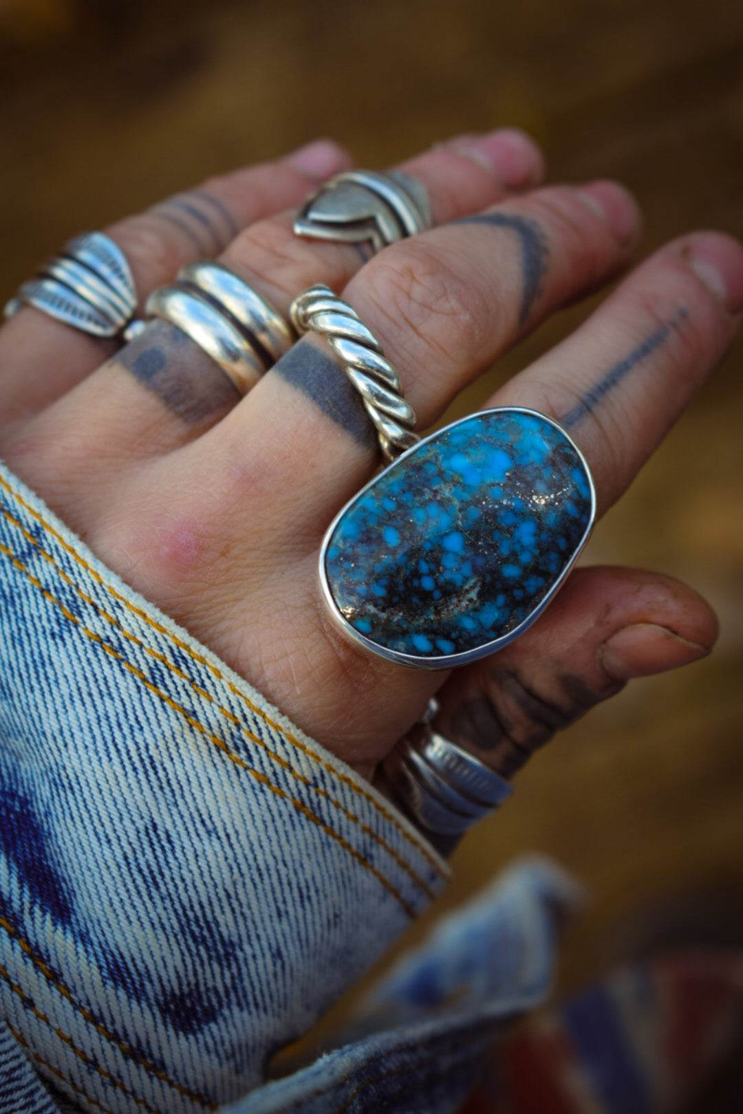 KINGMAN - Bague T56 en Argent & Turquoise Kingman