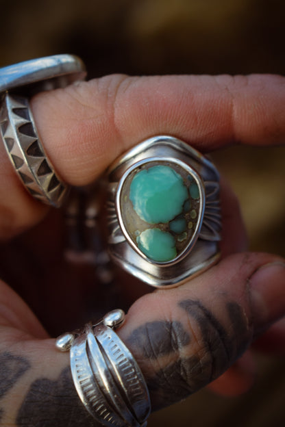 BLOOM - Bague réglable en Argent & Variscite Desert Bloom