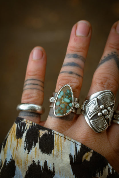 LAC - Bague T51 en Argent & Variscite Damale