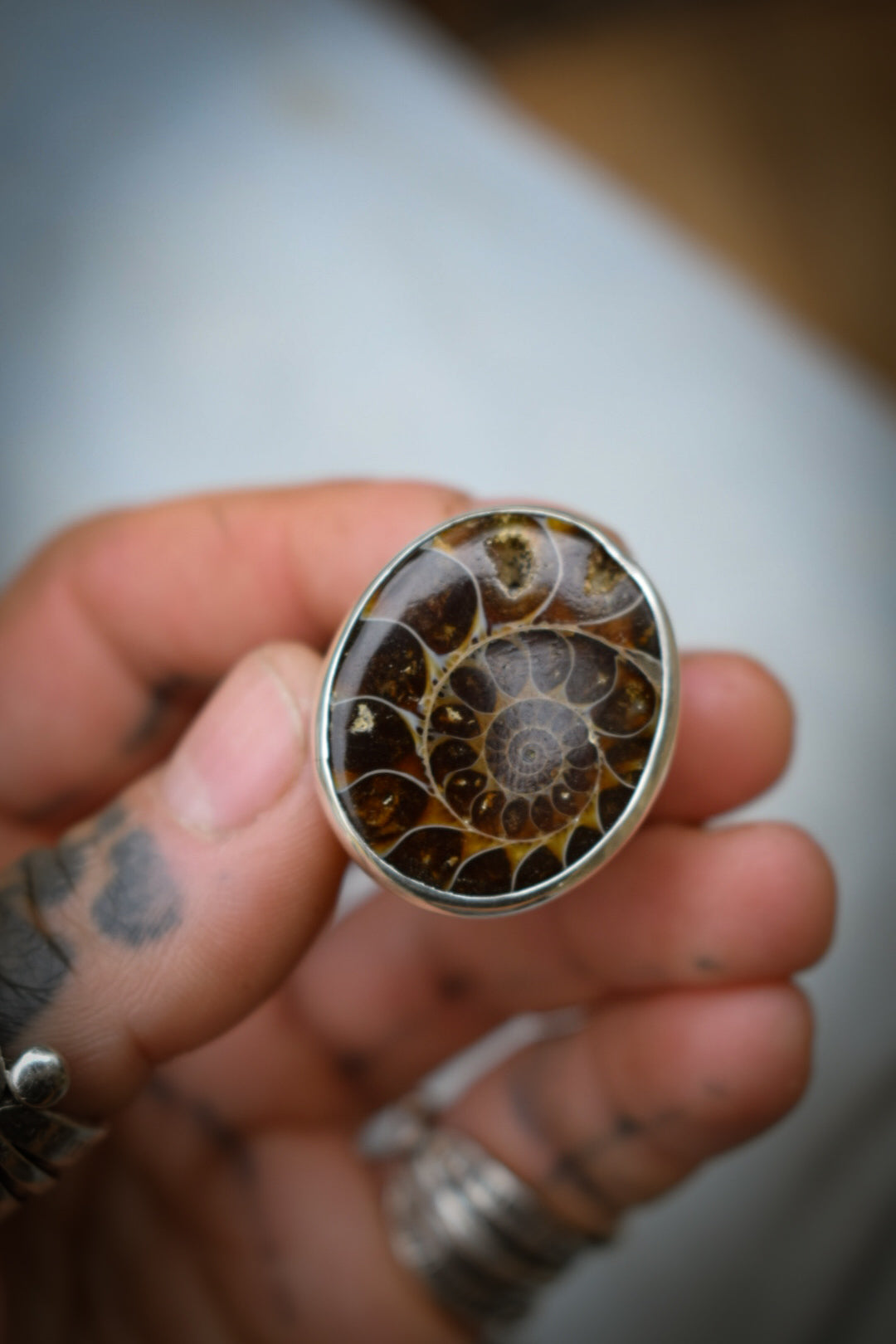 ORGANIQUE - Bague Ammonite T56