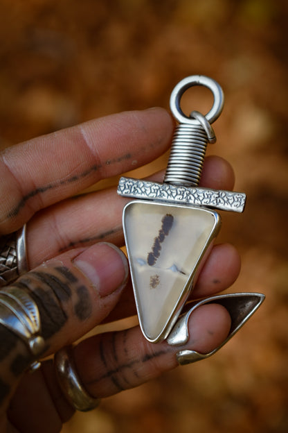 TROGNONNERIE - Pendentif en Argent & Agate du Montana