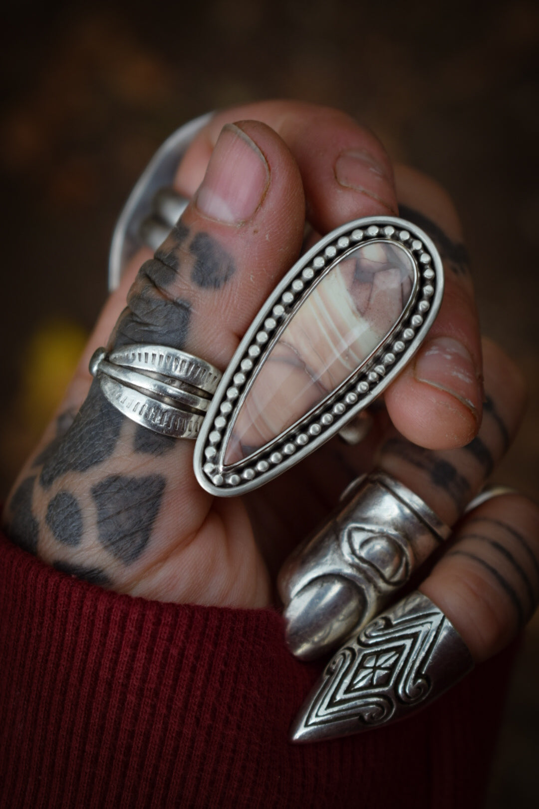DOUCEUR - Bague T60 en Argent & Jaspe Sumatra Island