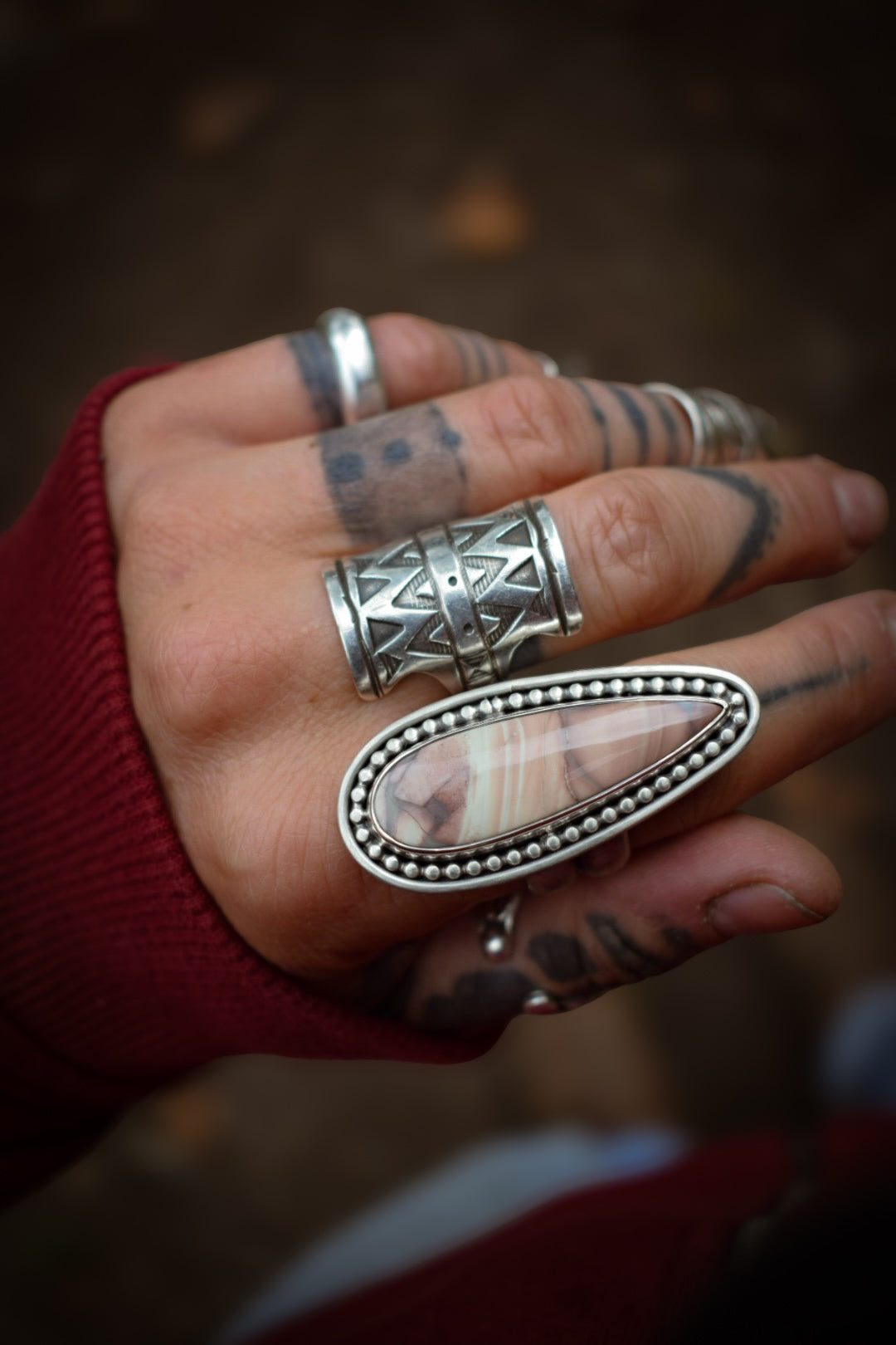 DOUCEUR - Bague T60 en Argent & Jaspe Sumatra Island