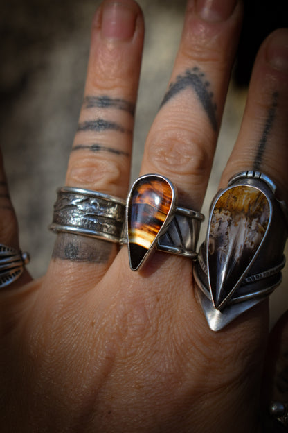 AUTOMNE - Bague réglable Agate du Montana