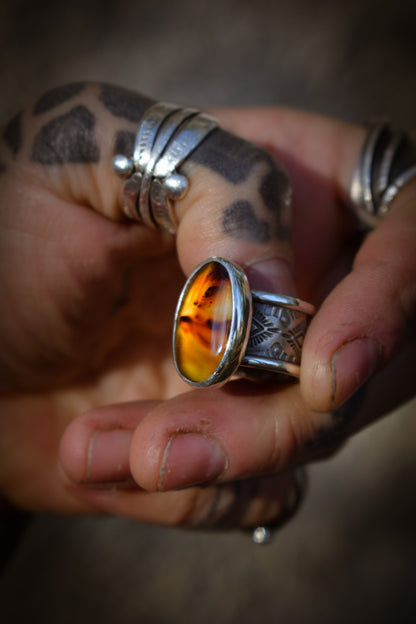AUTOMNE - Bague réglable Agate du Montana