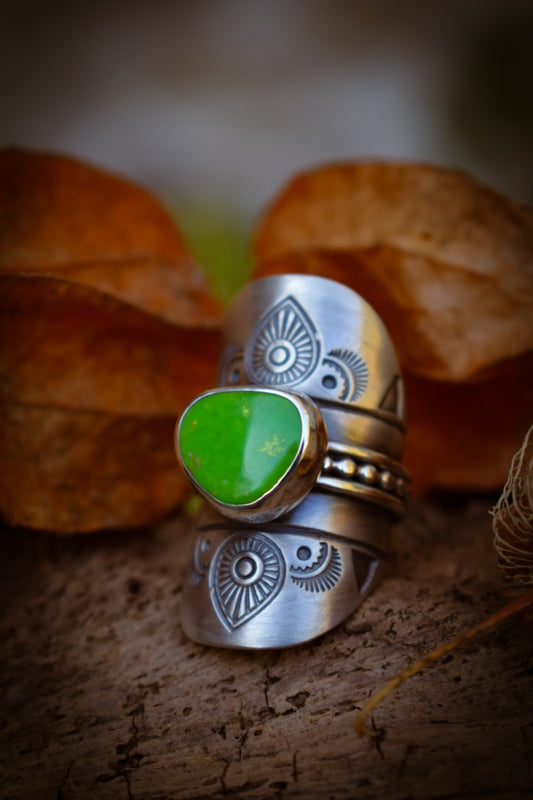 MANHATTAN - Bague réglable en Argent & Turquoise Manhattan Green