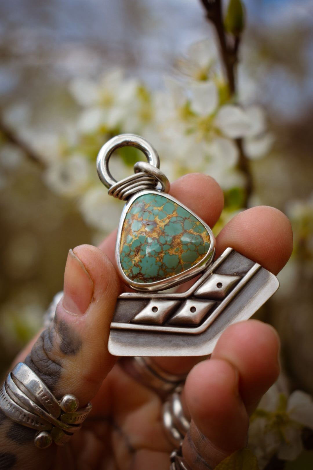 ROYSTON - Pendentif en Argent & Turquoise Royston