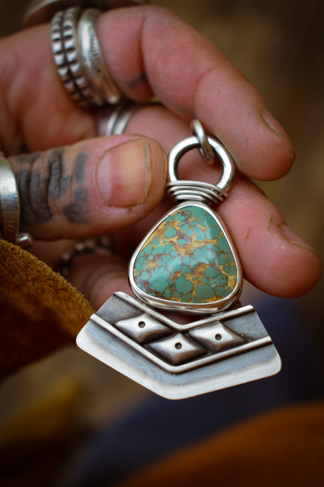 ROYSTON - Pendentif en Argent & Turquoise Royston