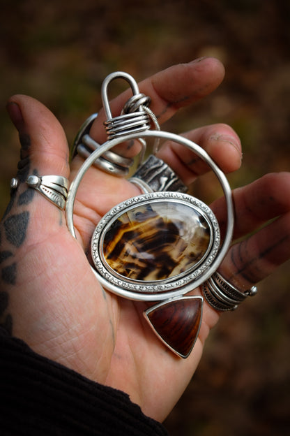 MELTINGPOTES - Pendentif en Agate du Montana & Bois