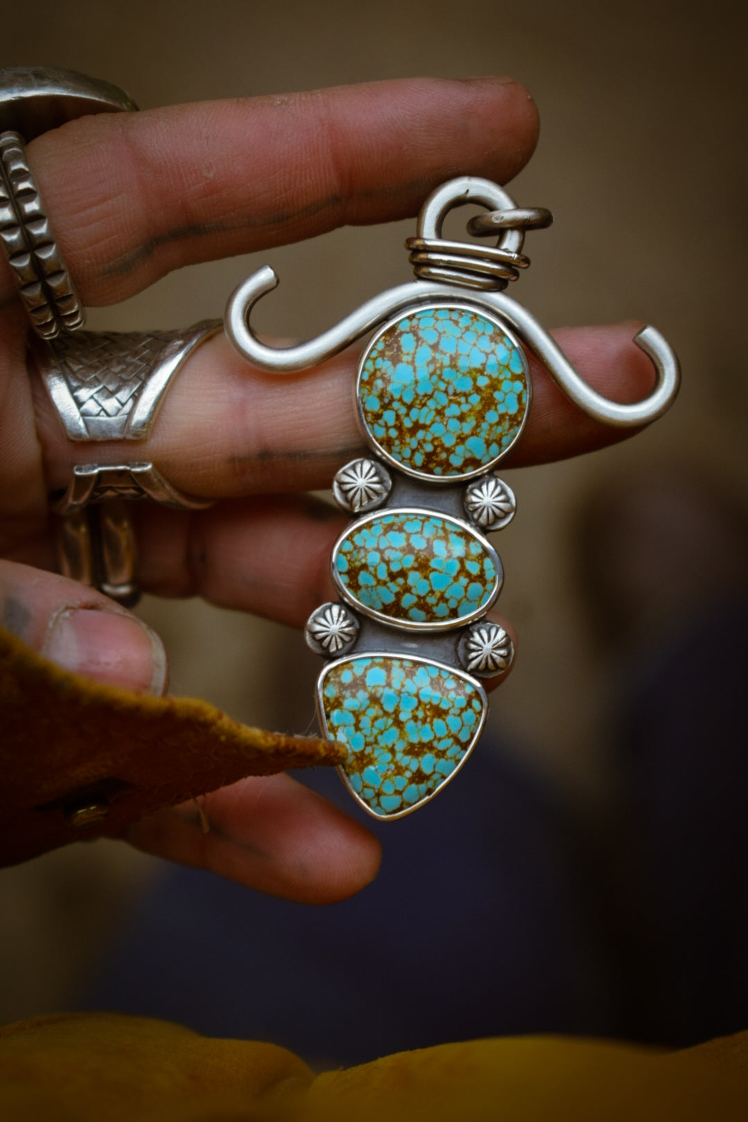 TRIO - Pendentif en Argent & Turquoises #8