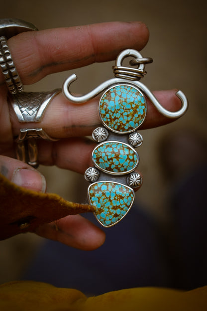 TRIO - Pendentif en Argent & Turquoises #8