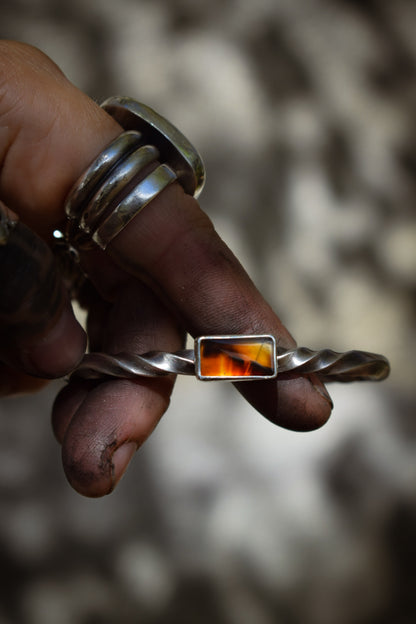 FEU - Bracelet torsadé Agate du Montana