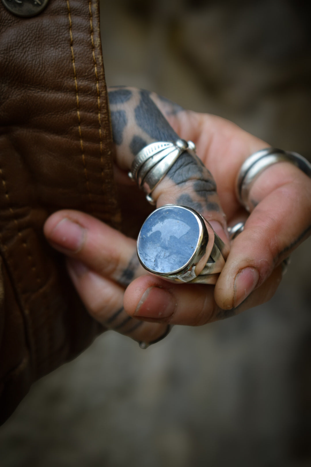 PRÉSENCE - Bague T57 Béryl bleu