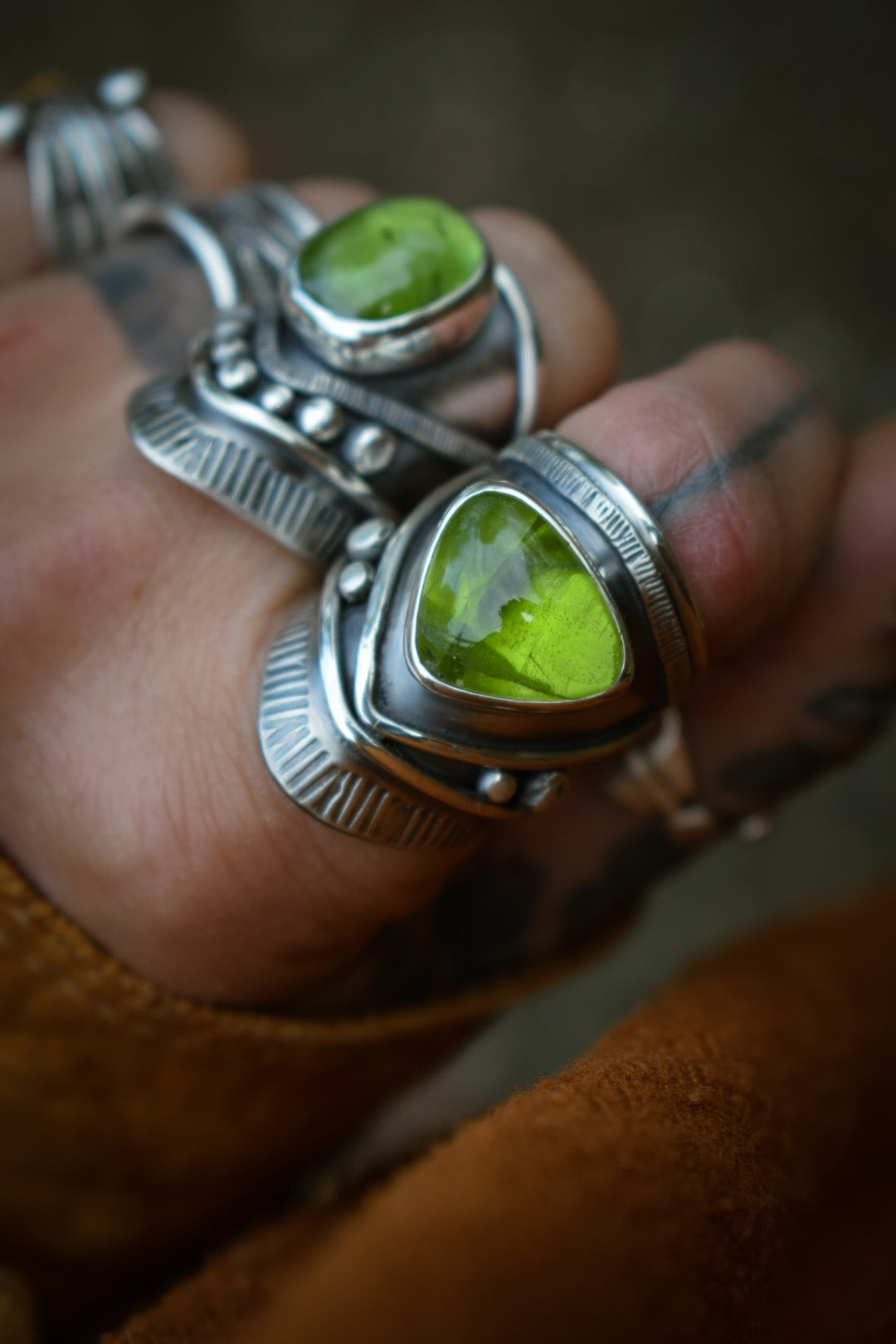 POMME - Bague réglable Péridot