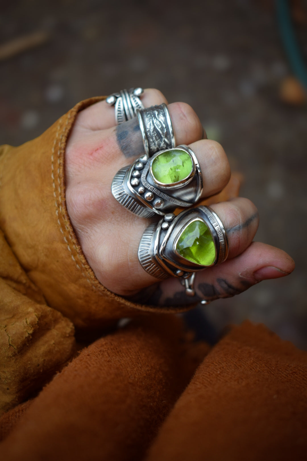 POMME - Bague réglable Péridot