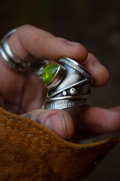 POMME - Bague réglable Péridot