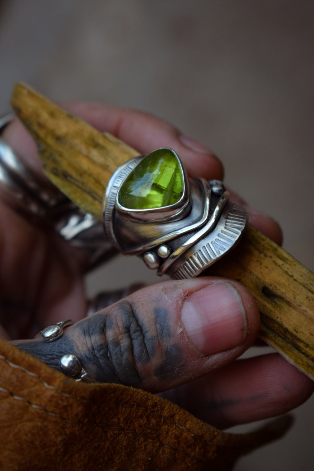 POMME - Bague réglable Péridot