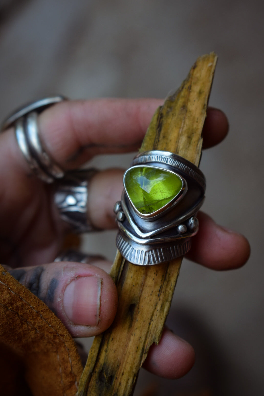 POMME - Bague réglable Péridot
