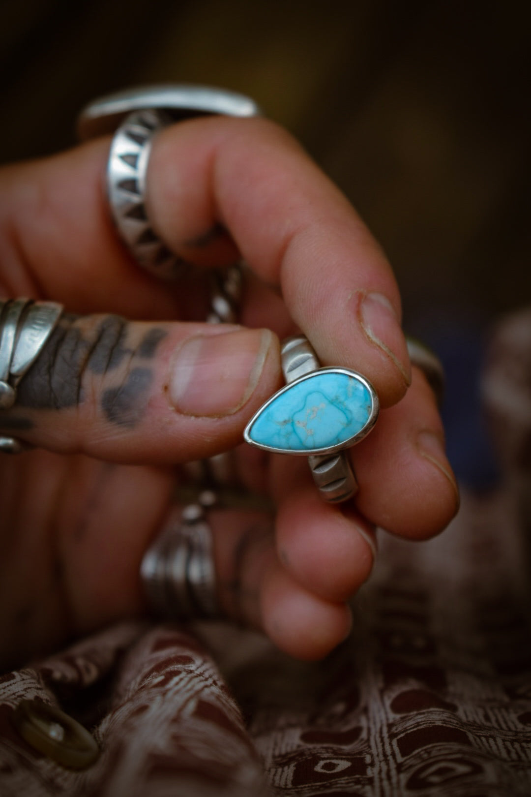 SUMMER - Bague T58 en Argent & Turquoise Blue Bird