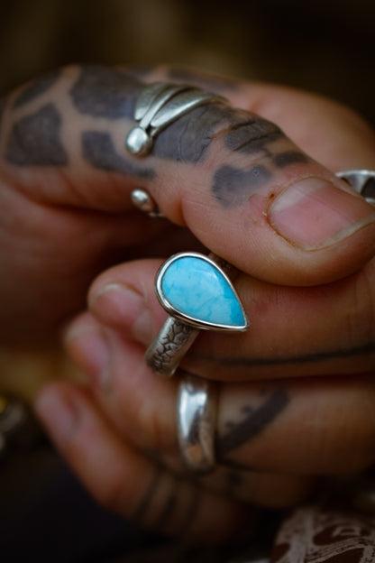 SUMMER - Bague T61 en Argent & Turquoise Blue Bird