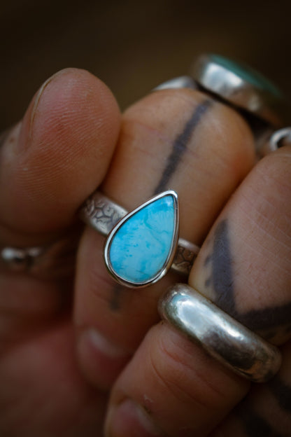 SUMMER - Bague T61 en Argent & Turquoise Blue Bird