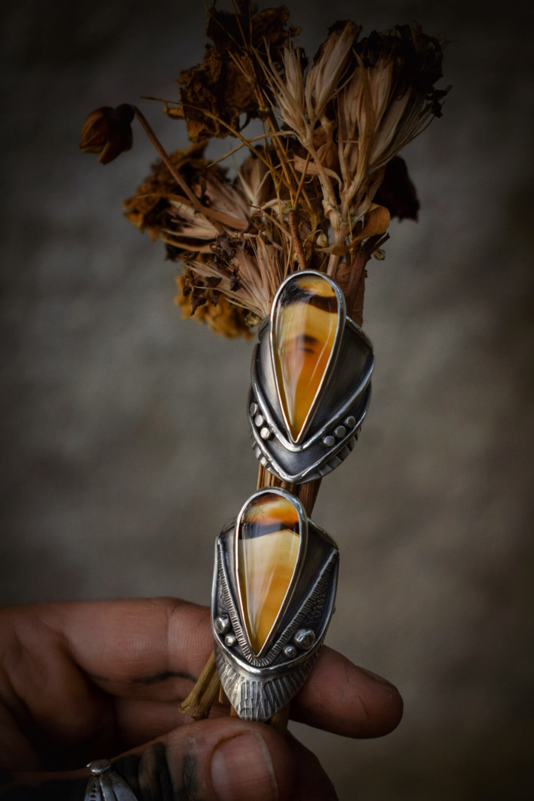 AUTOMNE - Bague réglable Agate du Montana