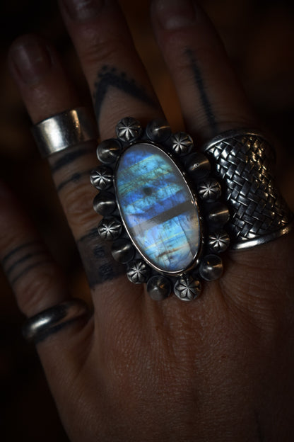 GLACIAL - Bague en Argent & Péristérite