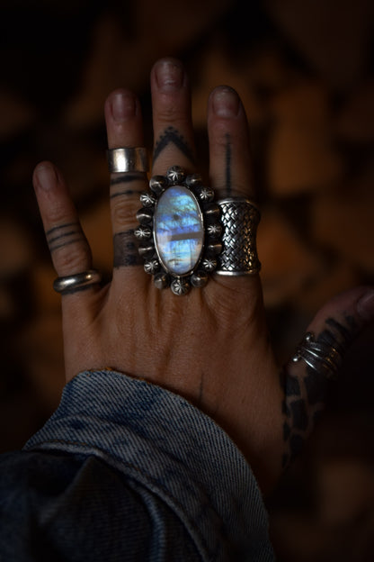 GLACIAL - Bague en Argent & Péristérite