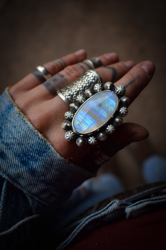 GLACIAL - Bague en Argent & Péristérite