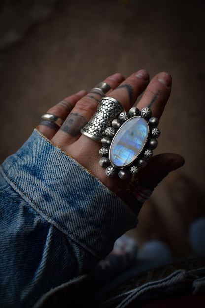 GLACIAL - Bague en Argent & Péristérite