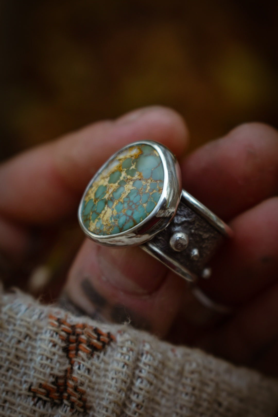 ROYSTON - Bague T56,5 en Argent & Turquoise Royston