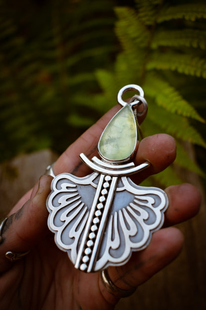 RIVIÈRE - Pendentif en Argent & Prehnite
