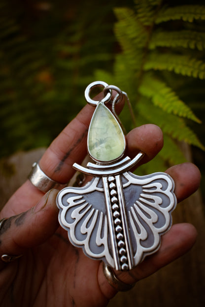 RIVIÈRE - Pendentif en Argent & Prehnite