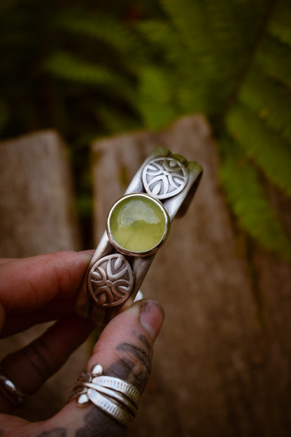 RIVIÈRE - Bracelet en Argent & Prehnite