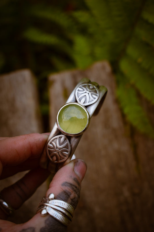 RIVIÈRE - Bracelet en Argent & Prehnite