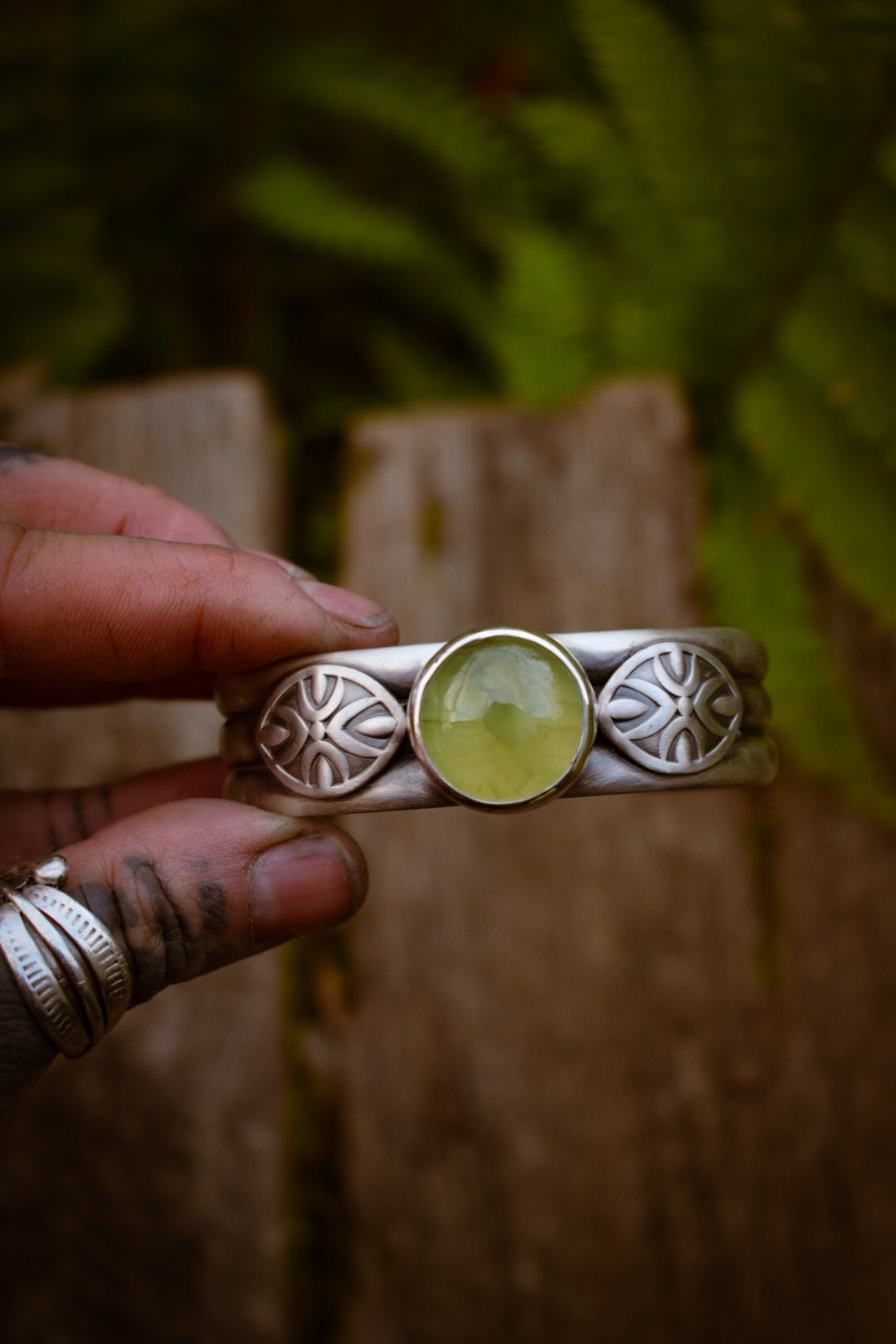RIVIÈRE - Bracelet en Argent & Prehnite