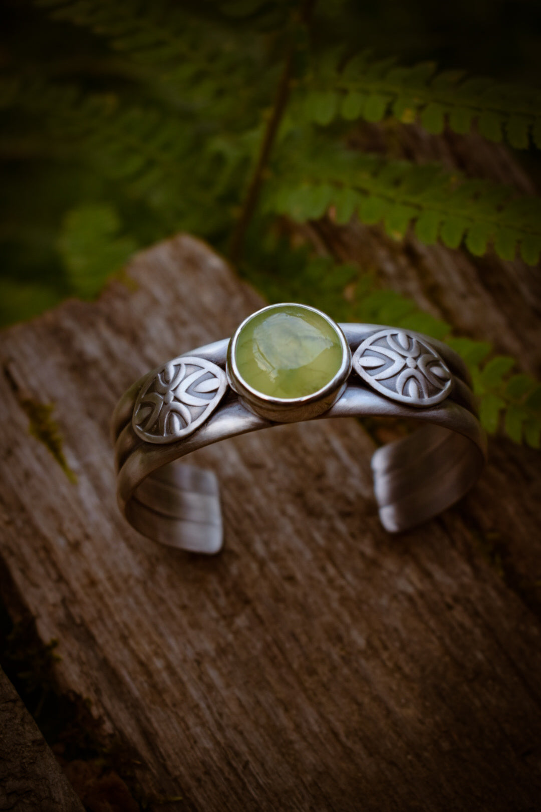 RIVIÈRE - Bracelet en Argent & Prehnite