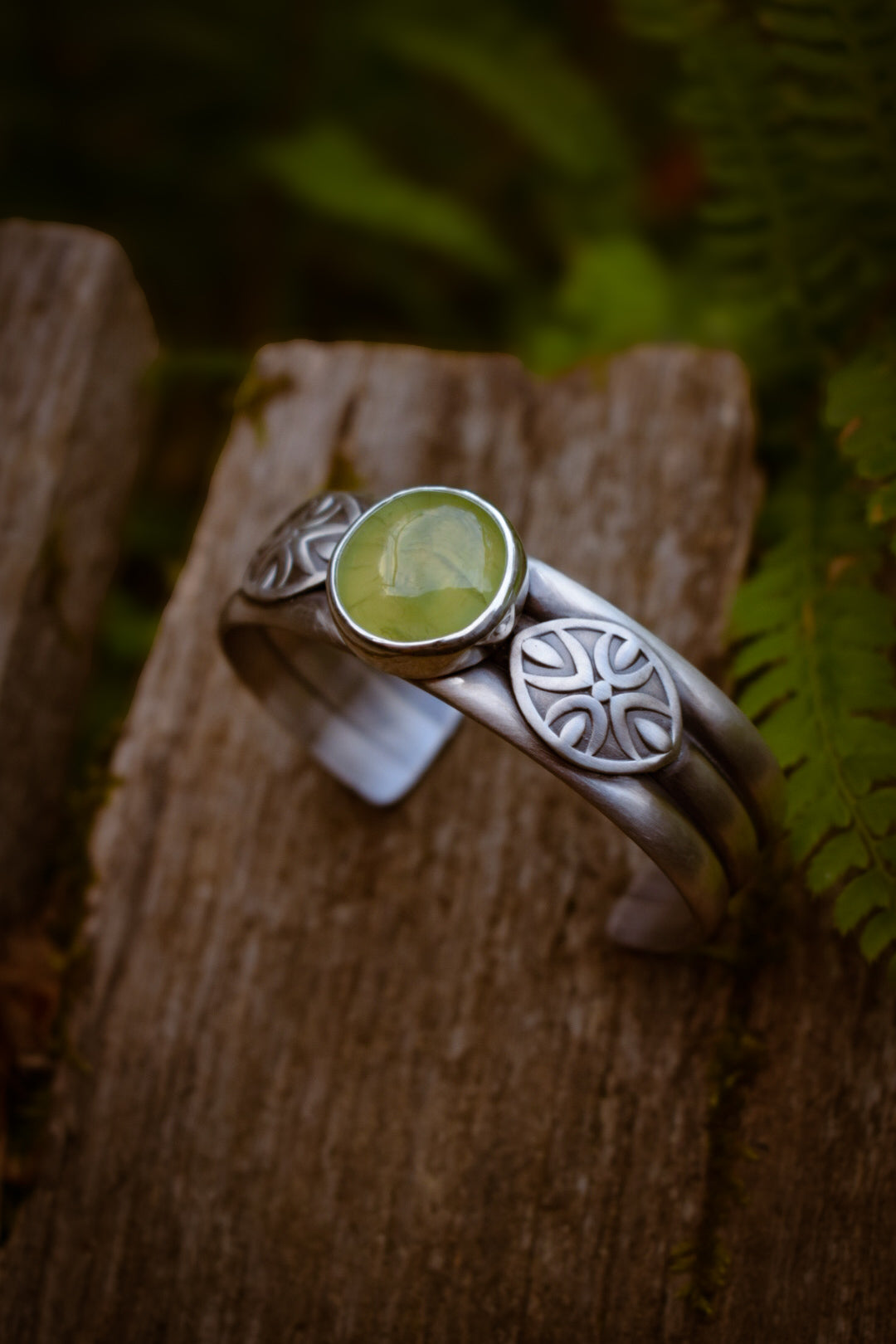RIVIÈRE - Bracelet en Argent & Prehnite