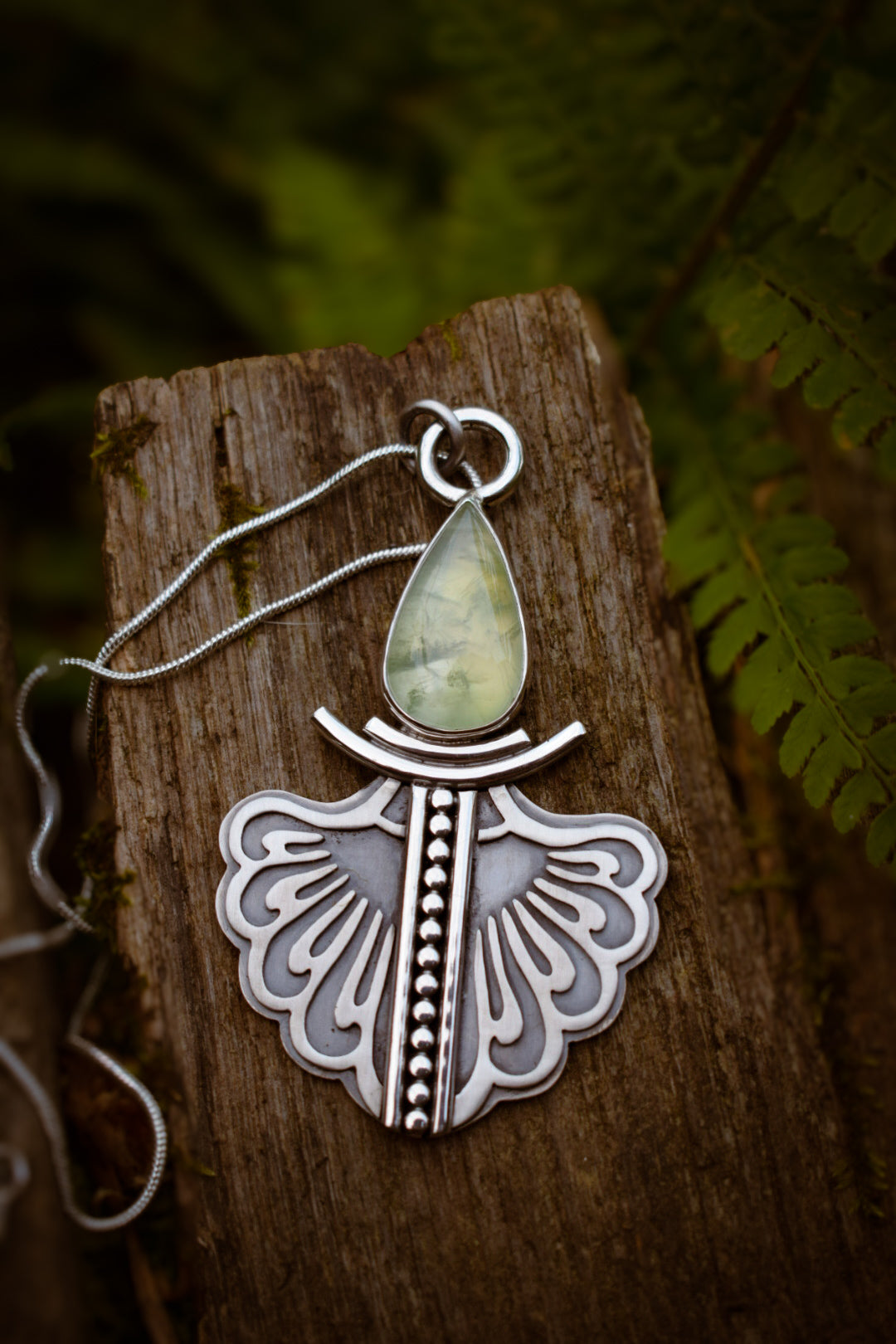RIVIÈRE - Pendentif en Argent & Prehnite