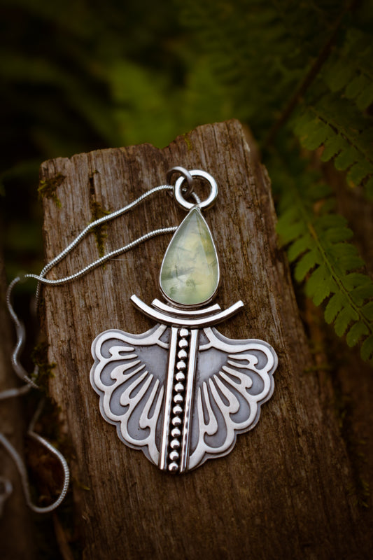 RIVIÈRE - Pendentif en Argent & Prehnite