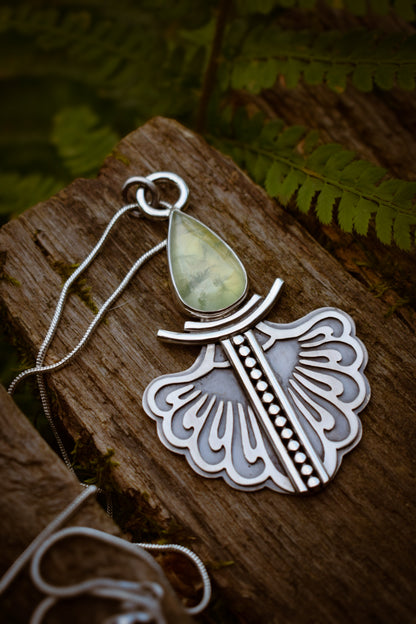 RIVIÈRE - Pendentif en Argent & Prehnite
