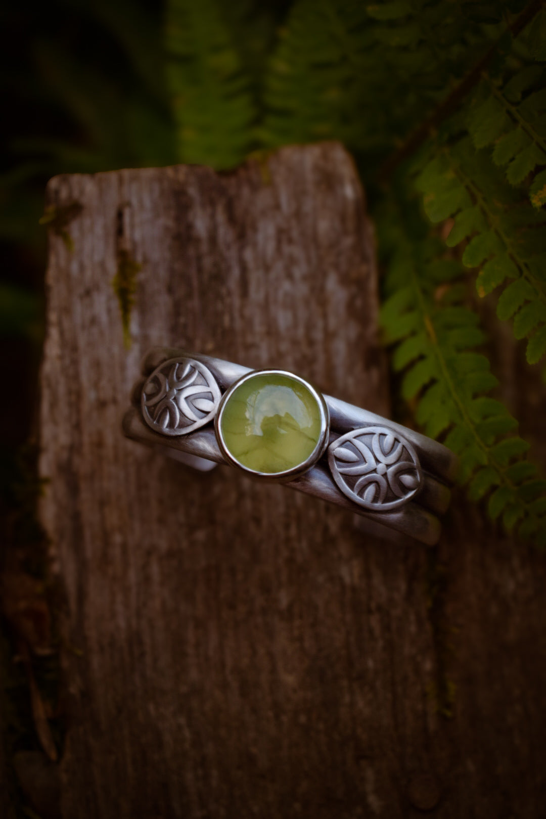 RIVIÈRE - Bracelet en Argent & Prehnite