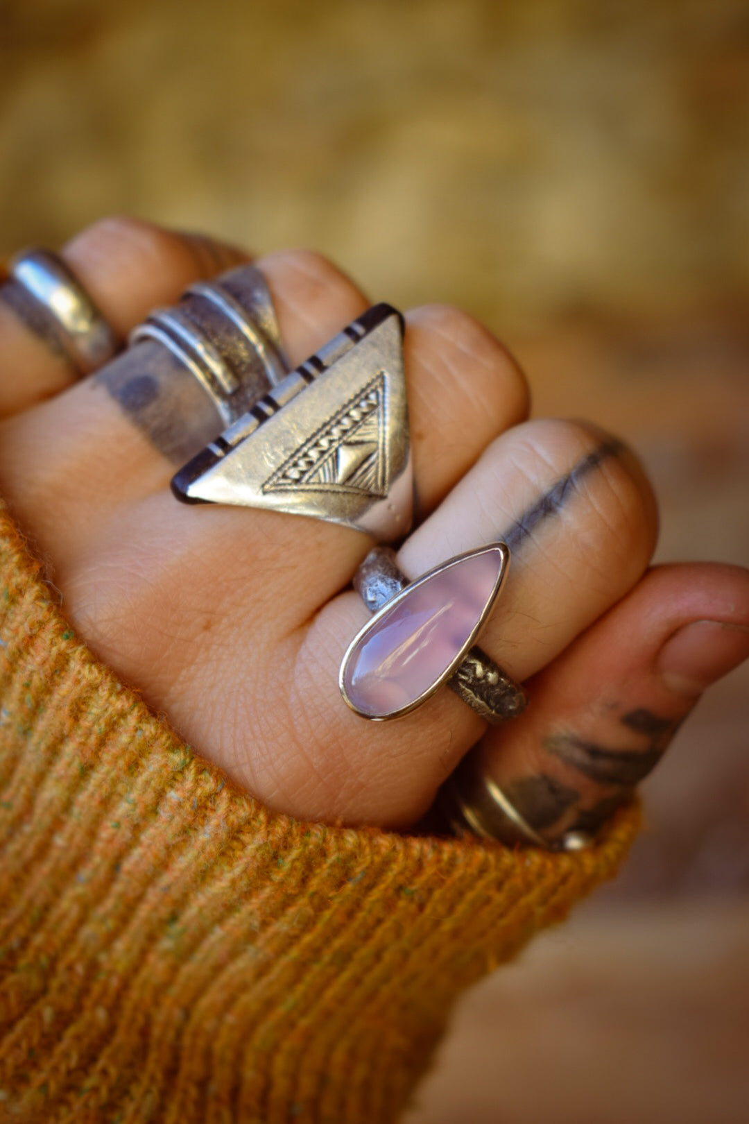 CANDYSHOP - Bague T56 en Argent & Calcédoine violette