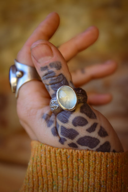 CANDYSHOP - Bague T64 en Argent & Prehnite