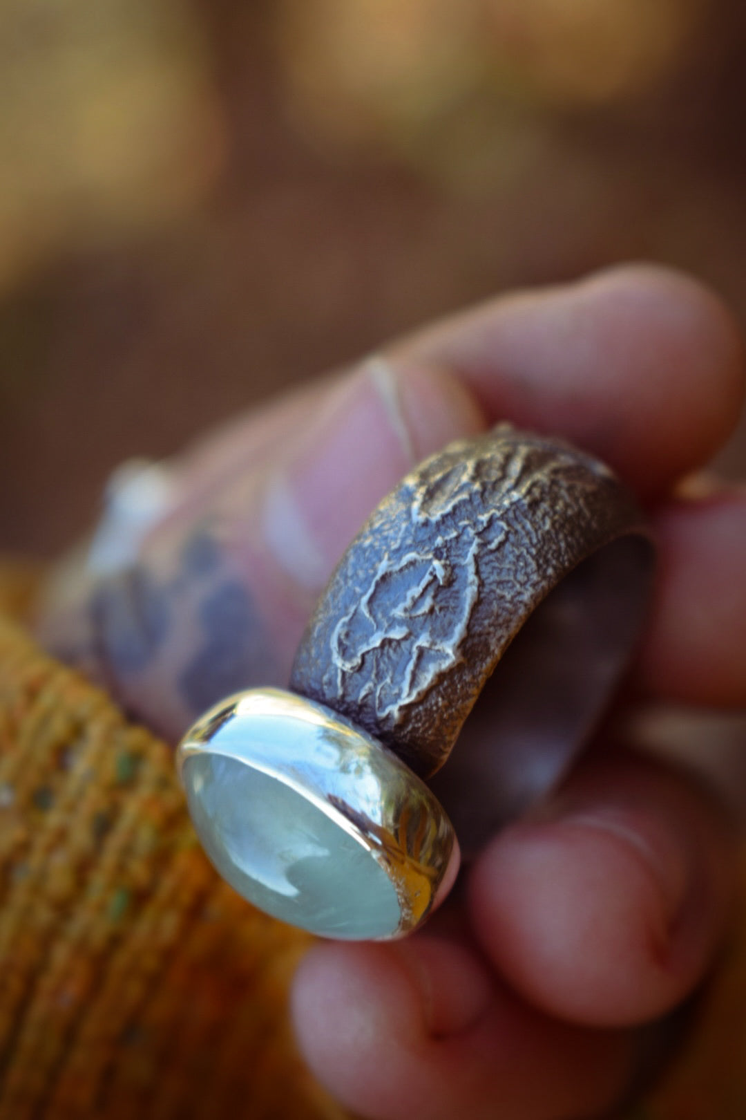 CANDYSHOP - Bague T64 en Argent & Prehnite